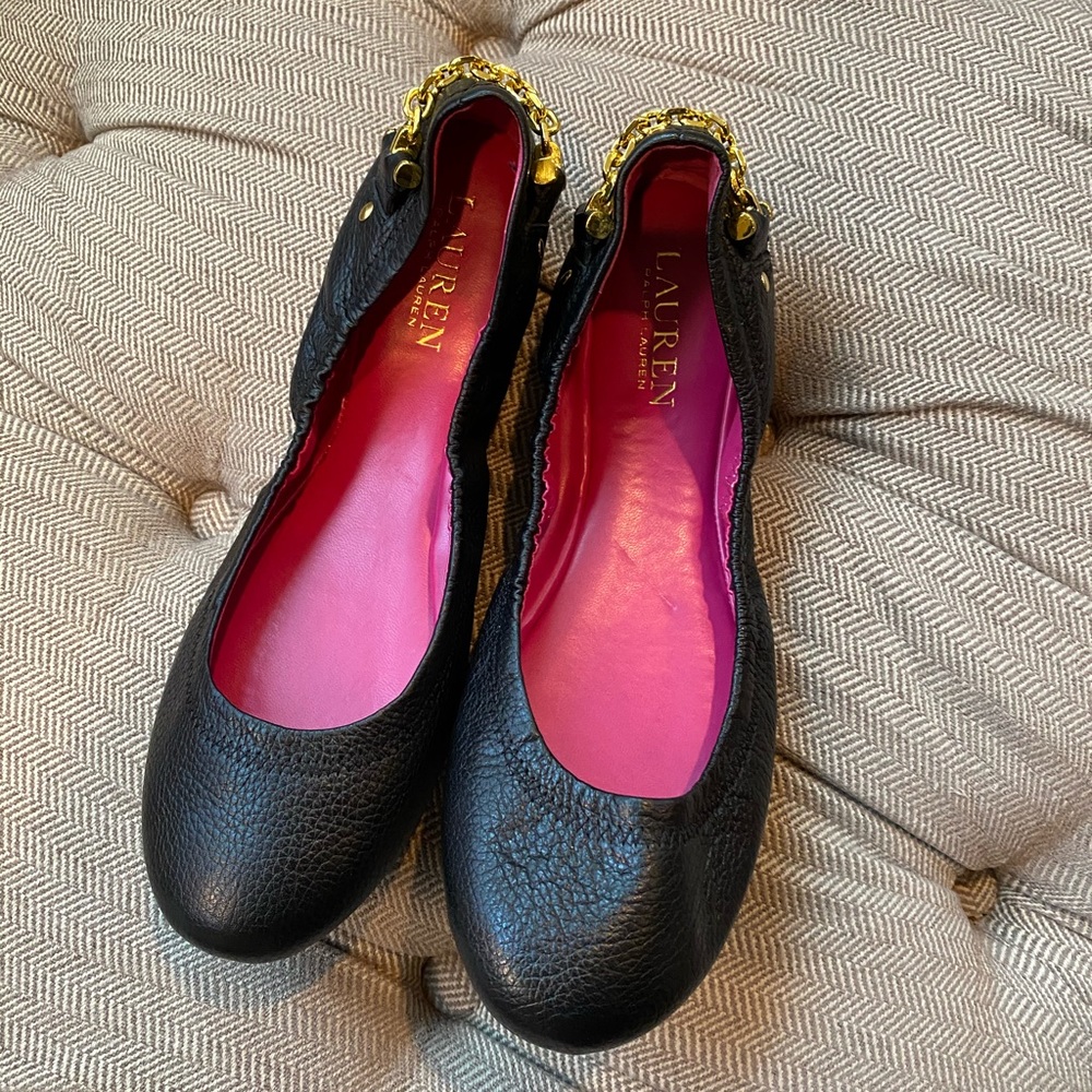 SOLD!!Lauren by Ralph Lauren black leather flex